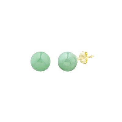 Jade Earrings in 10K Yellow Gold