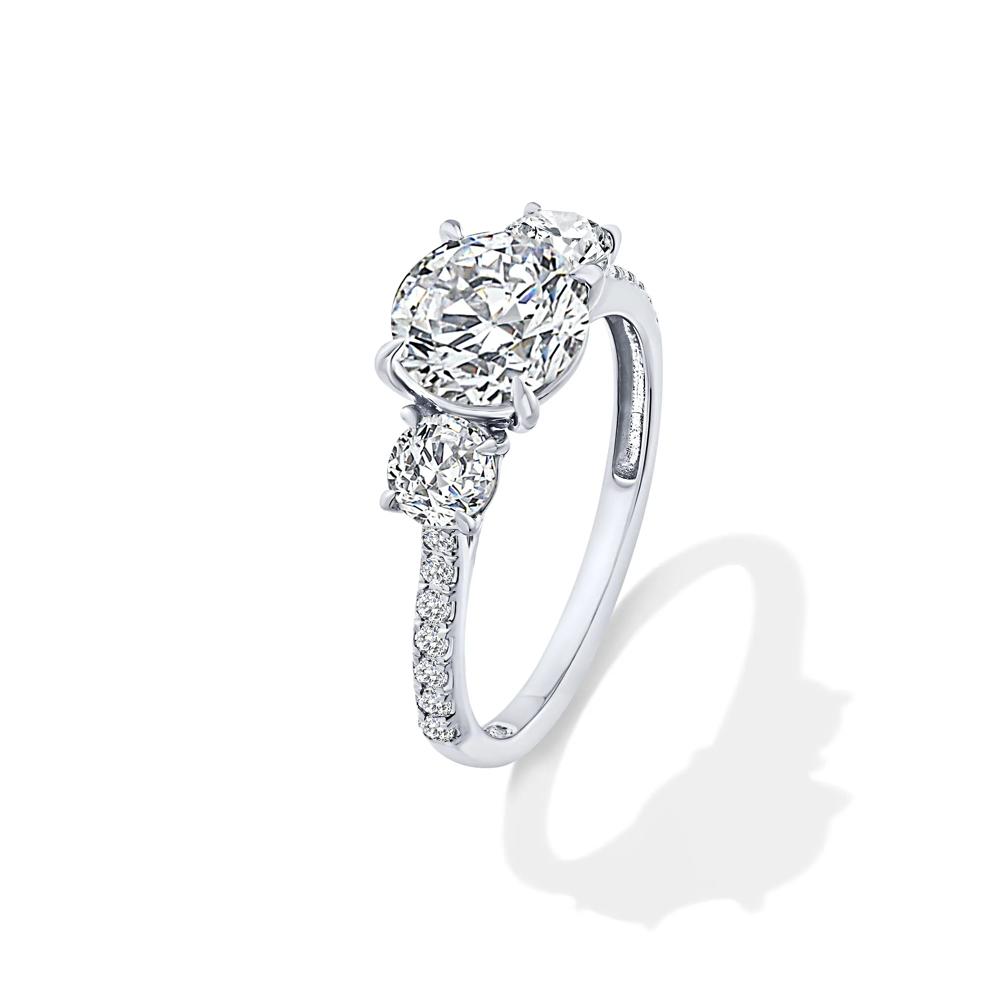 Lab Grown Diamond Three-Stone Engagement Set in 10K White Gold (2 1/2 ct. tw.) – Image 4 of 6