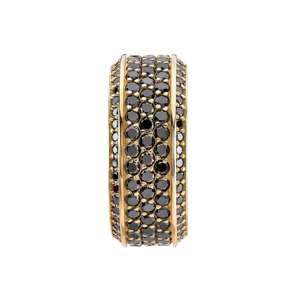 Men's Black Diamond Eternity Band in 10K Yellow Gold (4 ct. tw.) – Image 3 of 3