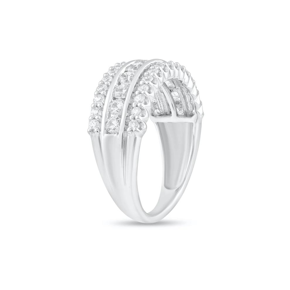 Diamond Multi-Row Band in 10K White Gold (1 ct. tw.) – Image 3 of 4