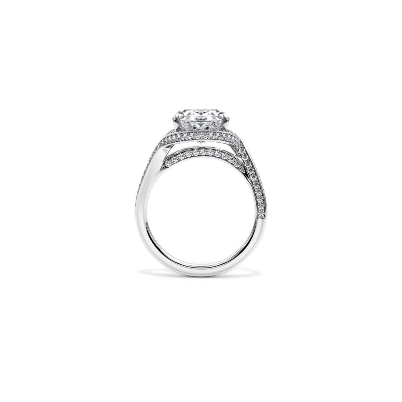 Lab Grown Diamond Oval Halo Engagement Ring in Platinum &#40;5 5/8 ct. tw.&#41; – Image 2 of 4