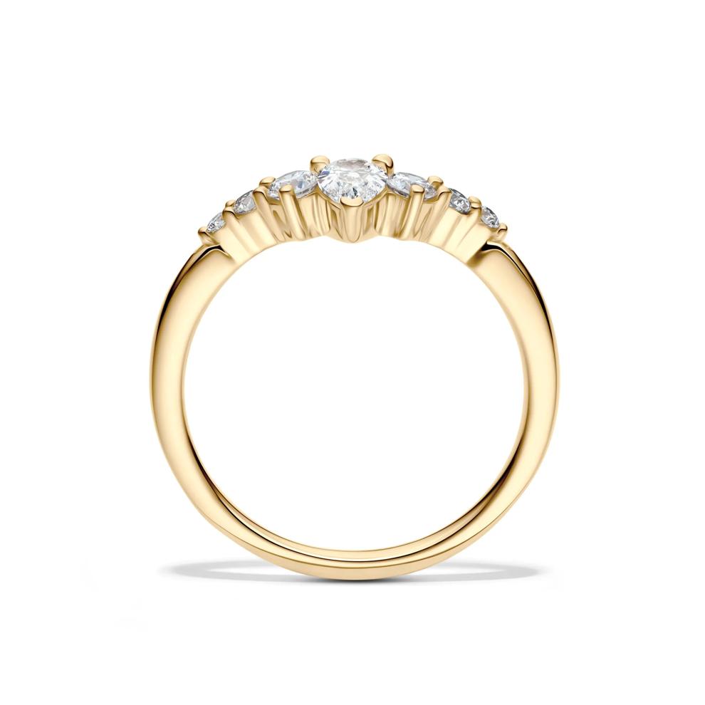 Lab Grown Diamond Chevron Contour Band in 14K Yellow Gold (1/2 ct. tw.) – Image 2 of 5
