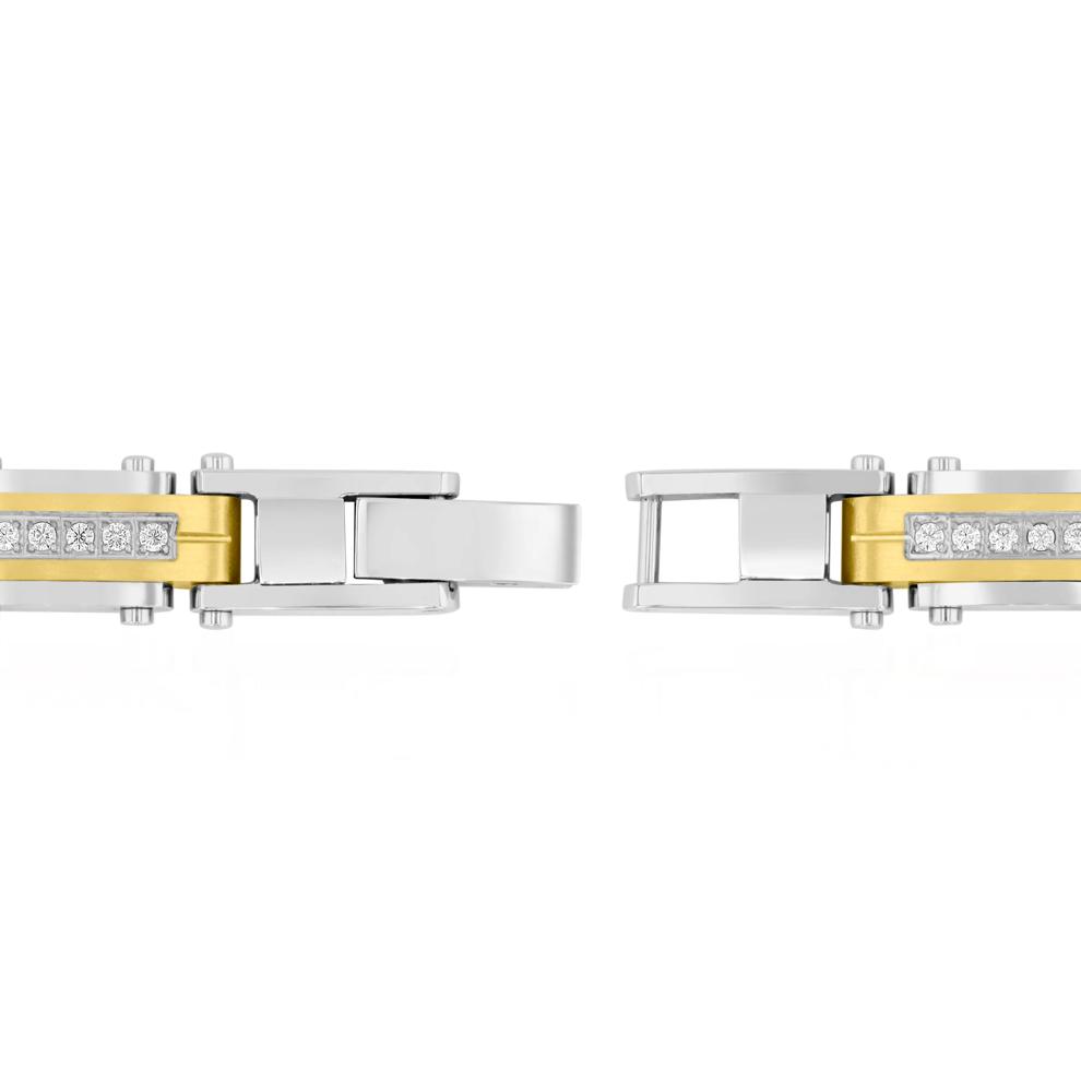Men's Diamond Bracelet in Ion-Plated Stainless Steel (1/2 ct. tw.) – Image 3 of 3