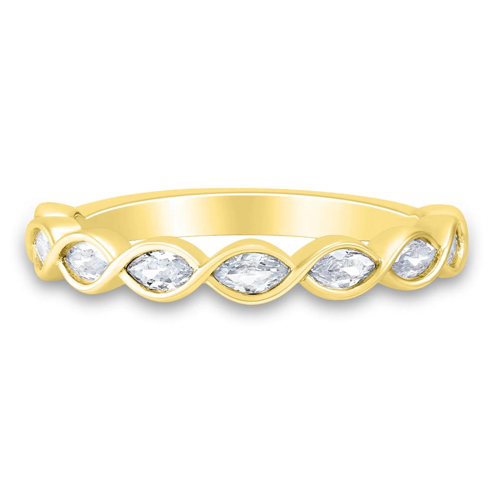 Lab Grown Diamond Marquise Wave Band in 10K Yellow Gold (1/2 ct. tw.) – Image 1 of 3