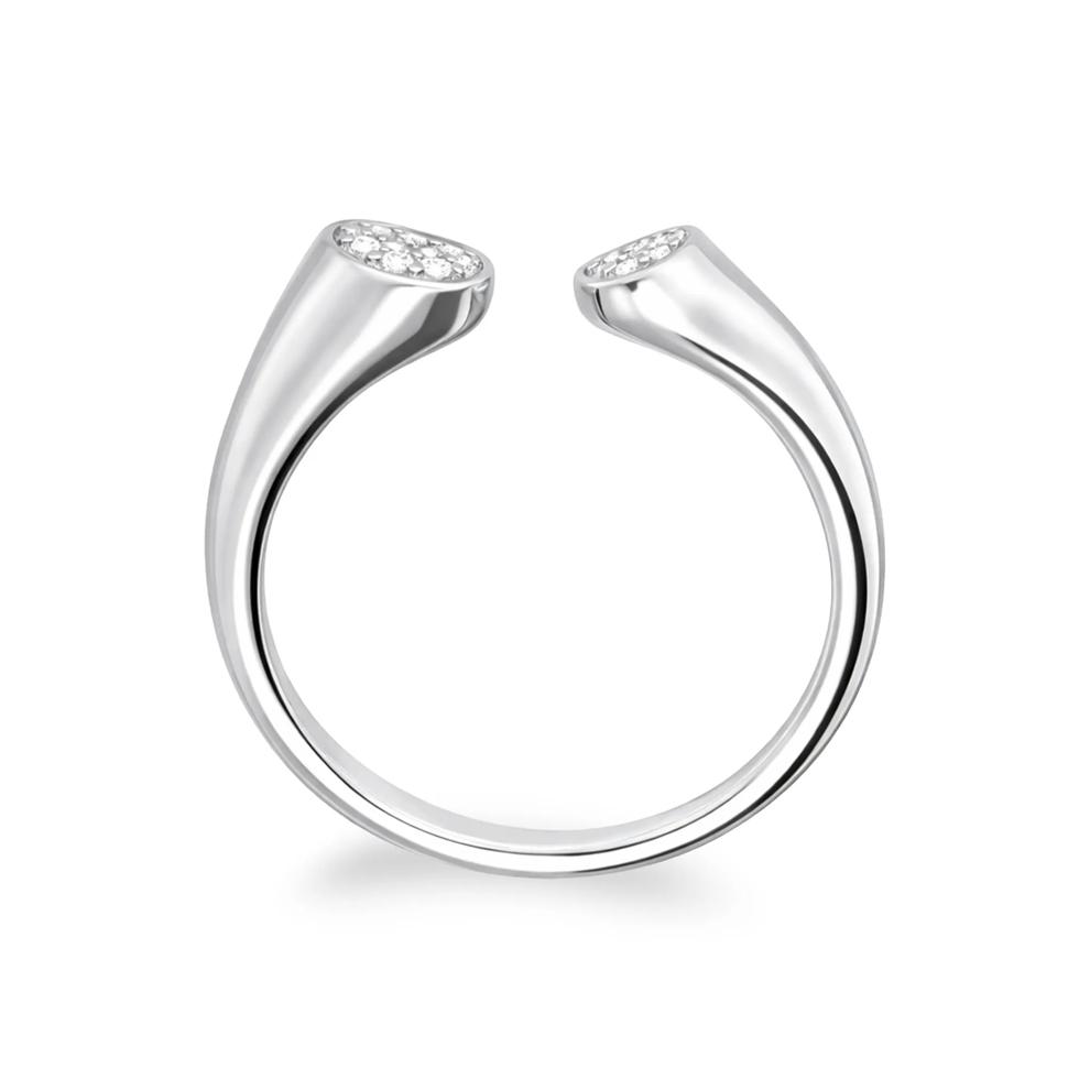 Diamond Tapered Open Band Ring in Sterling Silver (1/5 ct. tw.) – Image 3 of 4