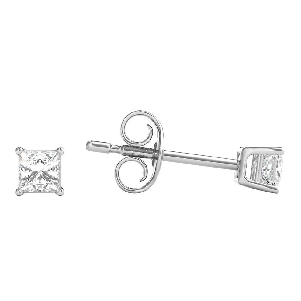 1/4 ct. tw. Diamond 4-Prong Stud Earrings in 10K White Gold – Image 3 of 6