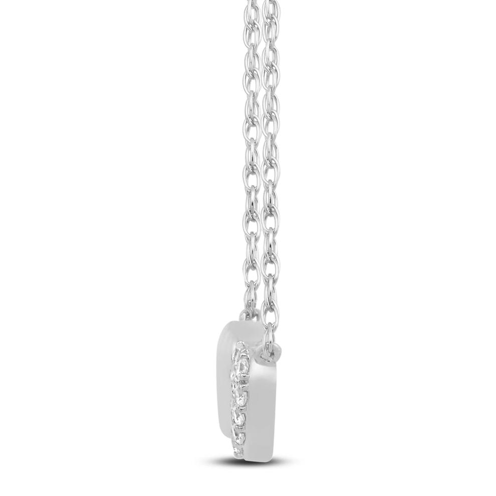 Diamond Double Heart Necklace in Sterling Silver (1/10 ct. tw.) – Image 2 of 3