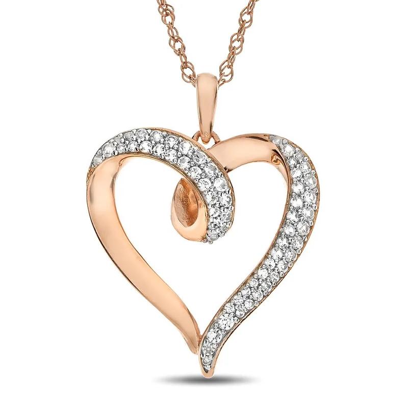 1/4 ct. tw. Diamond Heart Pendant in 10K Rose Gold – Image 1 of 2