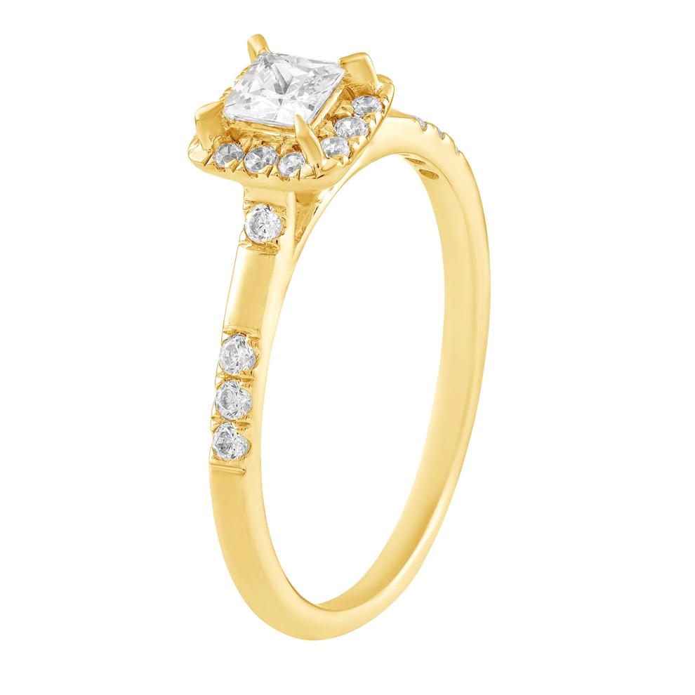 Diamond Princess-Cut Halo Engagement Set in 10K Yellow Gold (5/8 ct. tw.) – Image 4 of 5