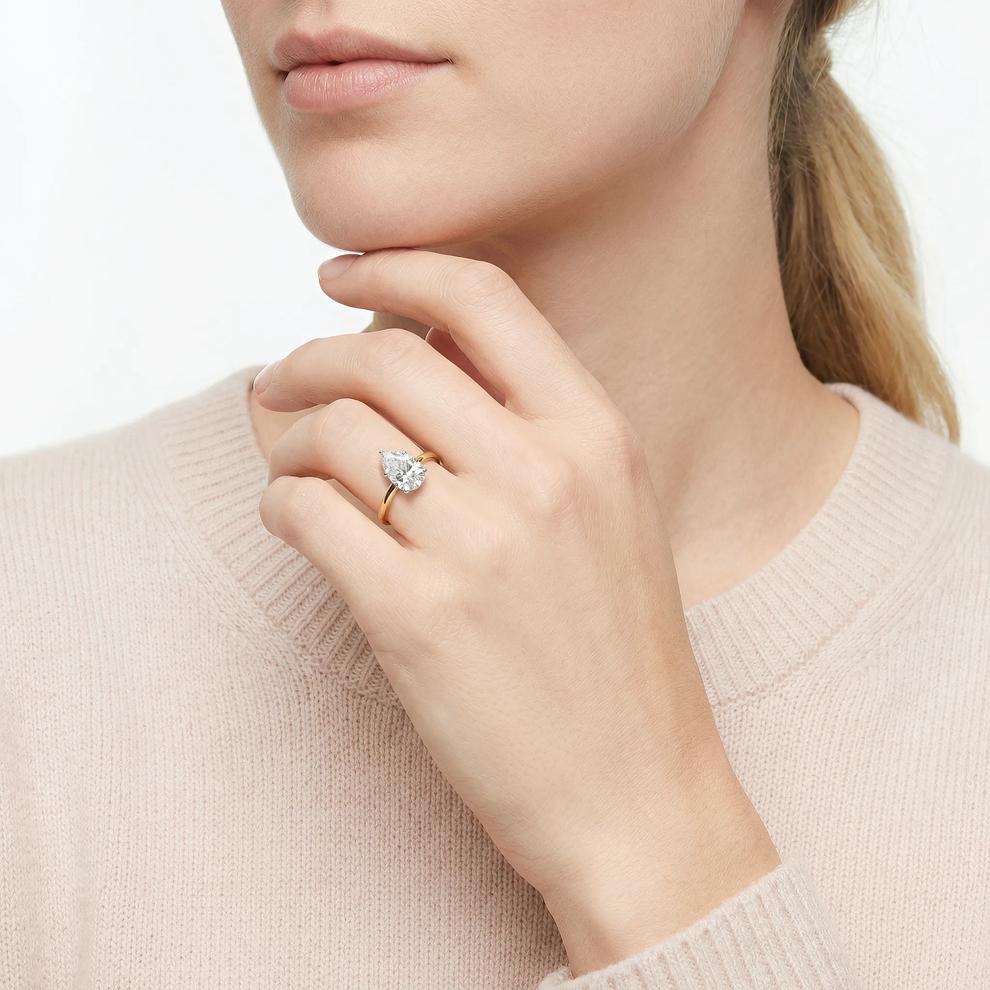 Lab Grown Diamond Pear-Shaped Solitaire Engagement Ring in 14K Yellow Gold (2 ct.) – Image 5 of 5
