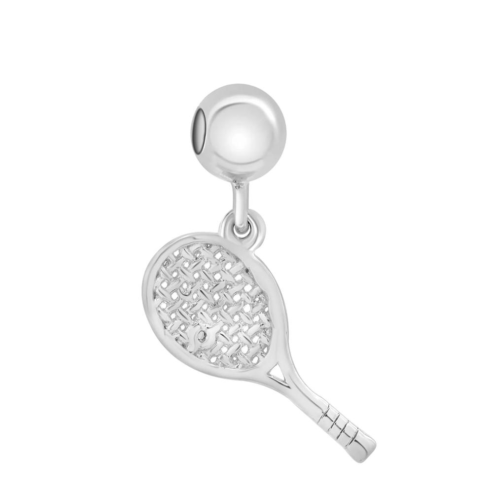 Diamond Accent Tennis Racket Bead Charm in Sterling Silver – Image 3 of 3