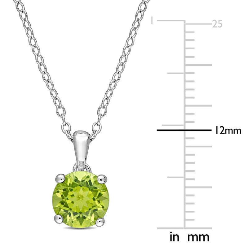 Peridot Solitaire Pendant in Sterling Silver  – Image 3 of 4