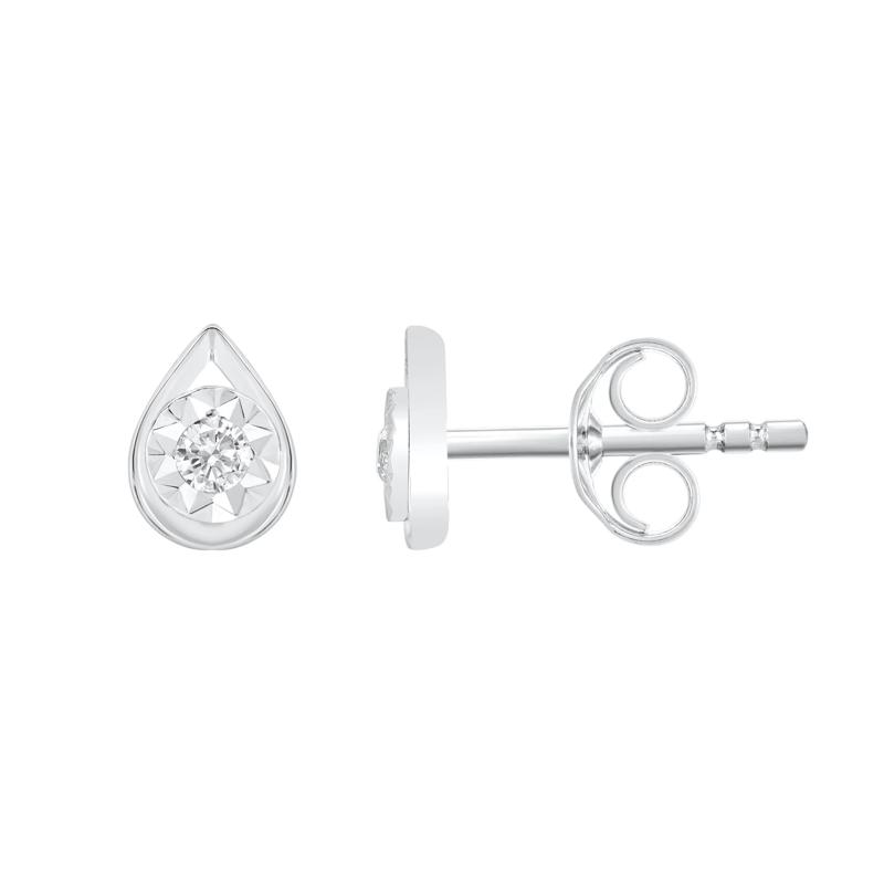 Diamond Stud Earring Three-Pair Set in Sterling Silver &#40;1/5 ct. tw.&#41; – Image 4 of 4