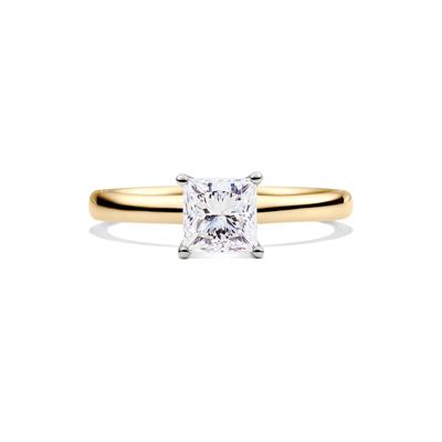 Diamond Princess-Cut Solitaire Engagement Ring in 14K Gold