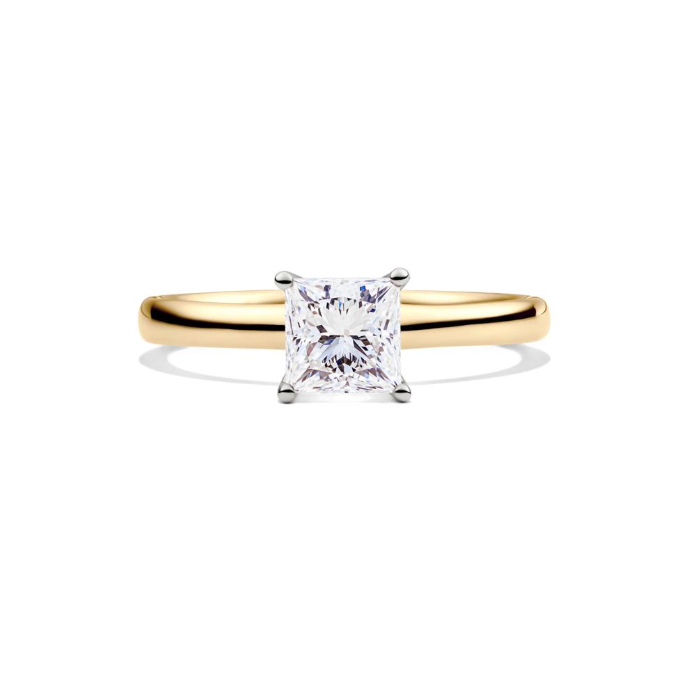 Diamond Princess Cut Solitaire Engagement Ring in 14K Yellow Gold (1 ct.) – Image 1 of 5