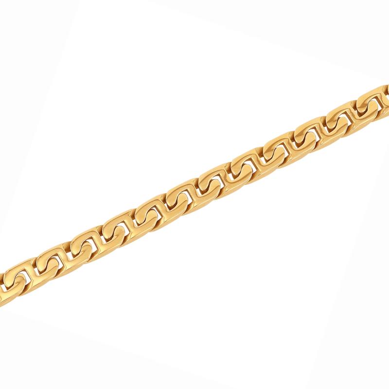 Flat Mariner Link Bracelet in Yellow Ion-Plated Stainless Steel, 6.5mm, 8.5&quot; – Image 2 of 3