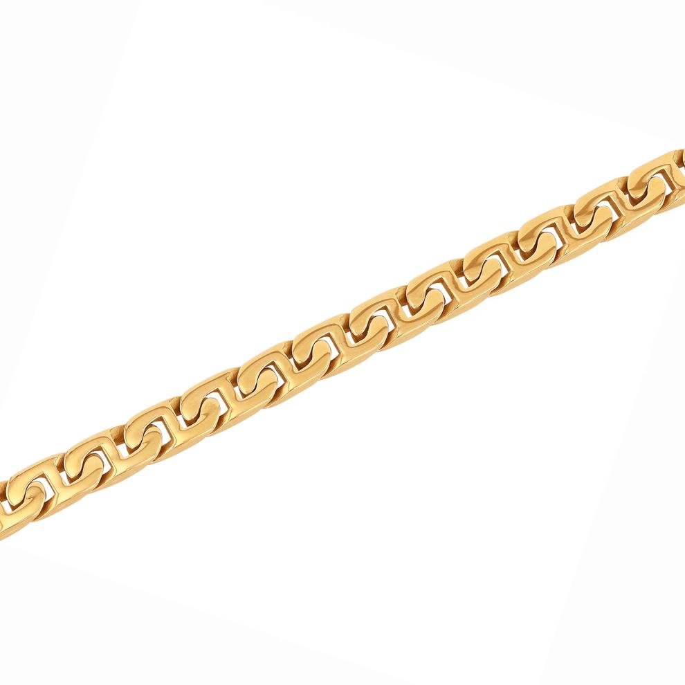 Flat Mariner Link Bracelet in Yellow Ion-Plated Stainless Steel, 6.5mm, 8.5" – Image 2 of 3