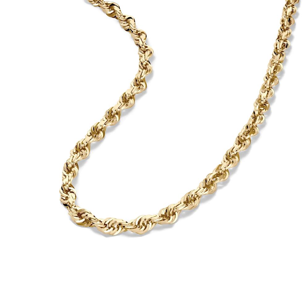 Solid Diamond-Cut Rope Chain in 14K Yellow Gold, 4.7MM, 22&rdquo; – Image 4 of 5