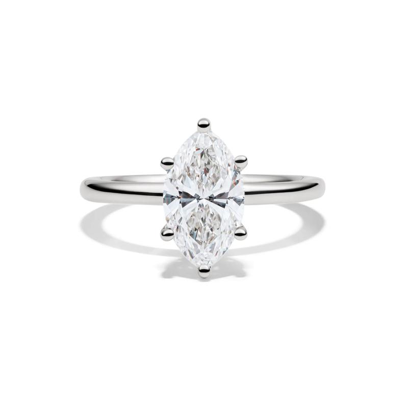 Lab Grown Diamond Solitaire Marquise Engagement Ring in Platinum &#40;2 ct.&#41; – Image 1 of 4