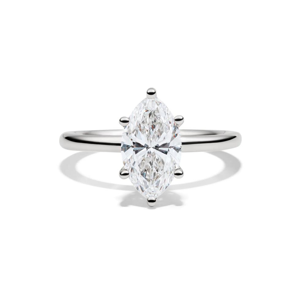 Lab Grown Diamond Solitaire Marquise Engagement Ring in Platinum (2 ct.) – Image 1 of 4