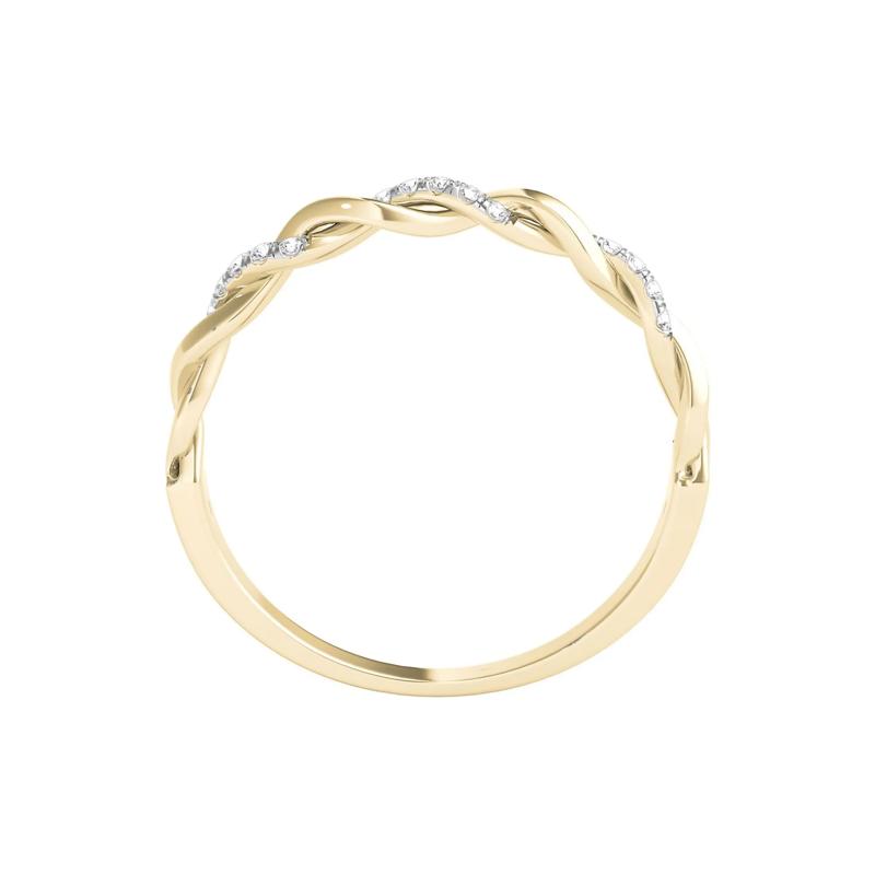 1/10 ct. tw. Diamond Twist Band in 14K Yellow Gold – Image 2 of 3