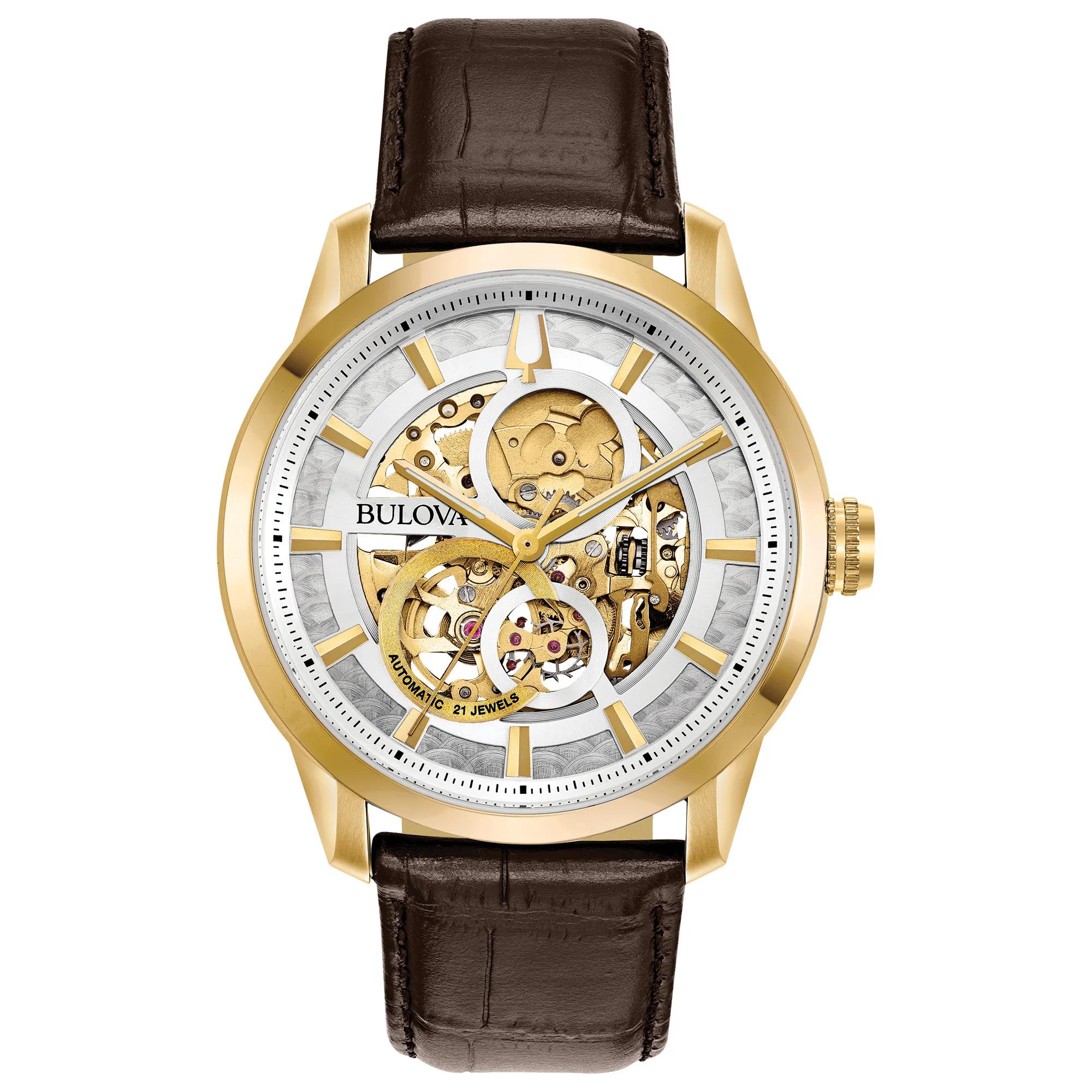 Bulova® Men's Sutton Watch in Brown Leather.