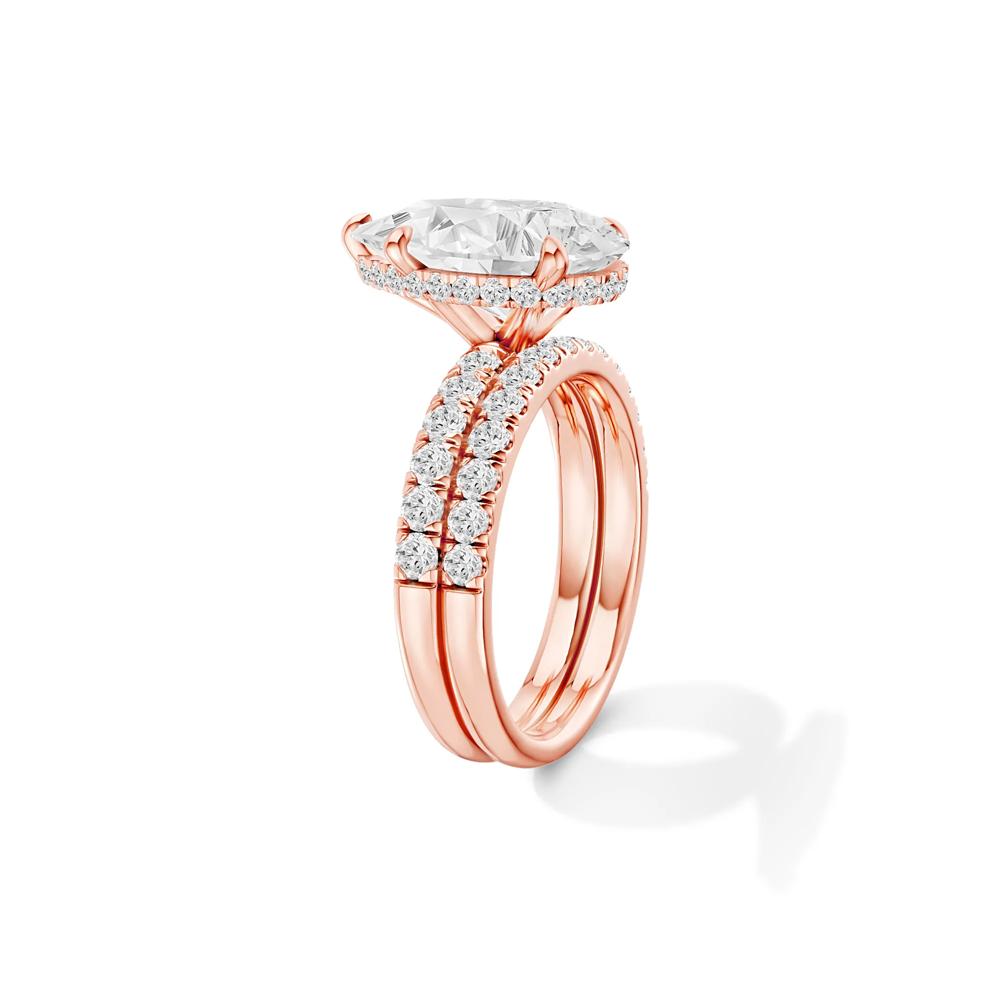 Lab Grown Diamond Pear-Shaped Bridal Set in 14K Rose Gold (5 ct. tw.) – Image 3 of 6