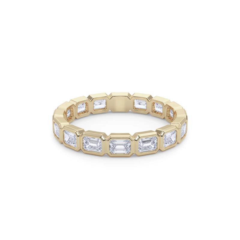 Diamond Emerald-Cut Bezel-Set True Eternity Band in 14K Yellow Gold  – Image 4 of 5