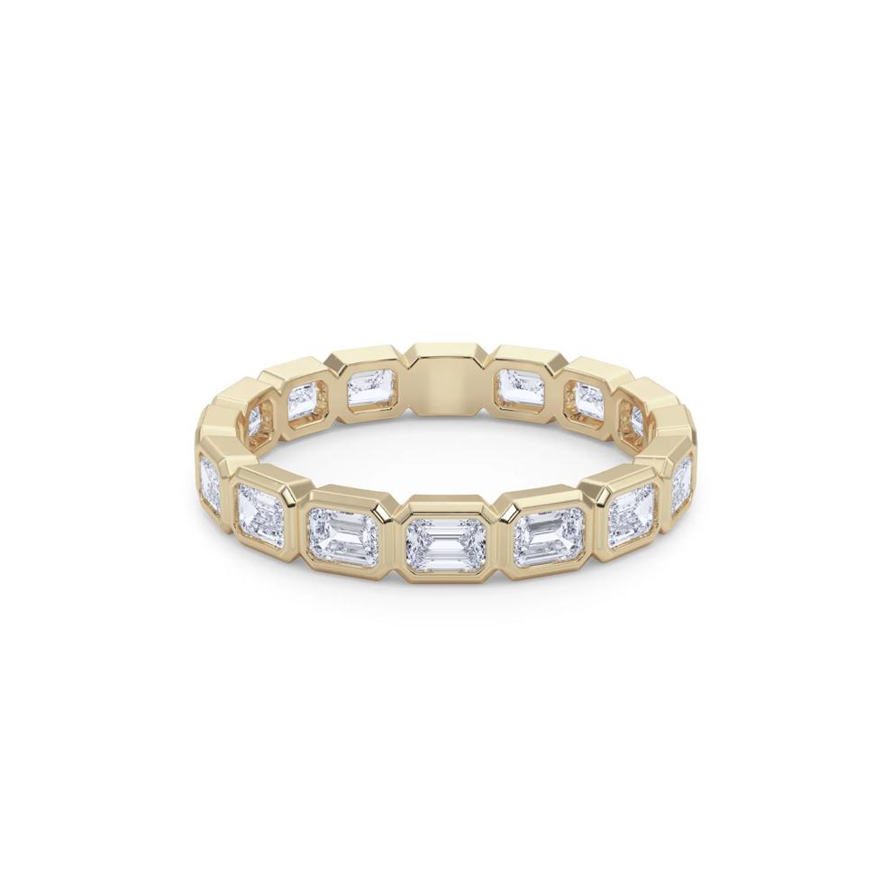 Diamond Emerald-Cut Bezel-Set True Eternity Band in 14K Yellow Gold  – Image 4 of 5
