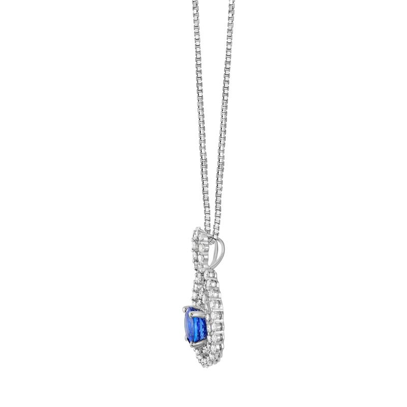 Tanzanite and Diamond Floating Double Halo Pendant in 18K White Gold &#40;1 1/8 ct. tw.&#41; – Image 2 of 2