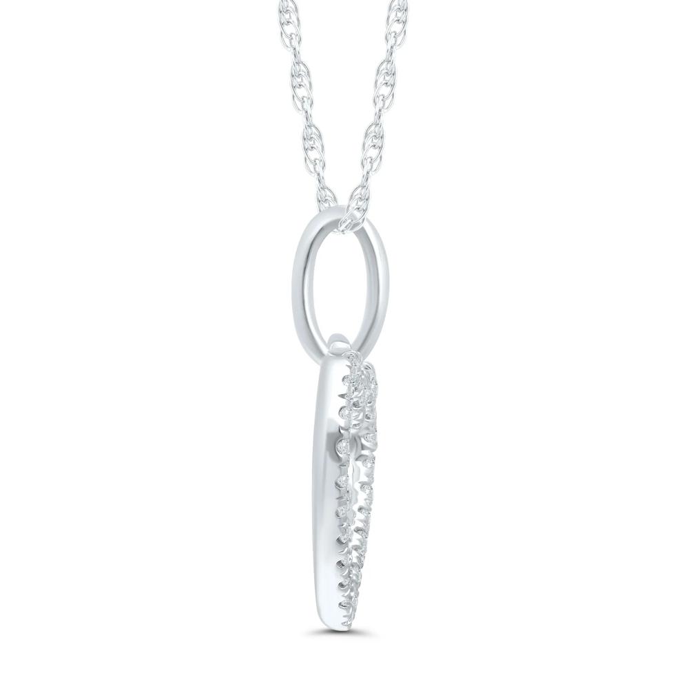 Round Diamond Heart Pendant Necklace in 10K White Gold (1/10 ct. tw.) – Image 2 of 3
