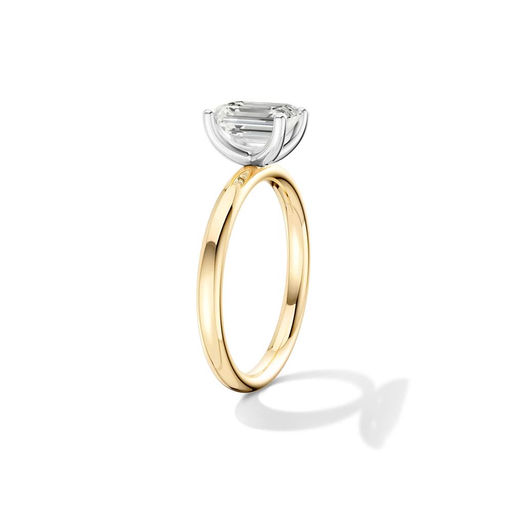 Diamond Emerald-Cut Solitaire Engagement Ring in 14K Yellow &amp; White Gold (1 ct.) – Image 3 of 4