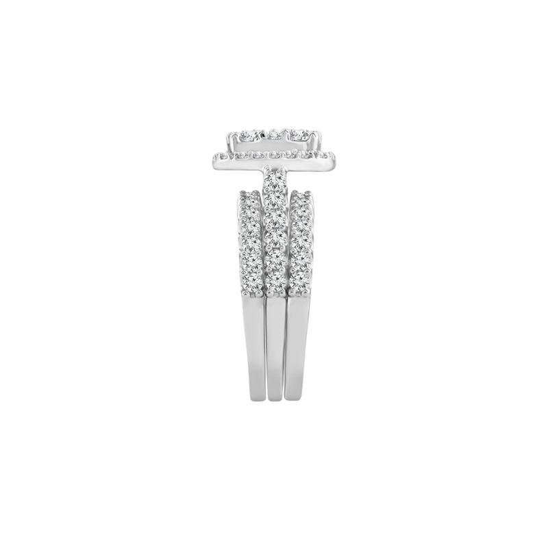 Lab Grown Multi-Diamond Engagement Ring Set in 10K White Gold &#40;3 ct. tw.&#41;  – Image 3 of 4