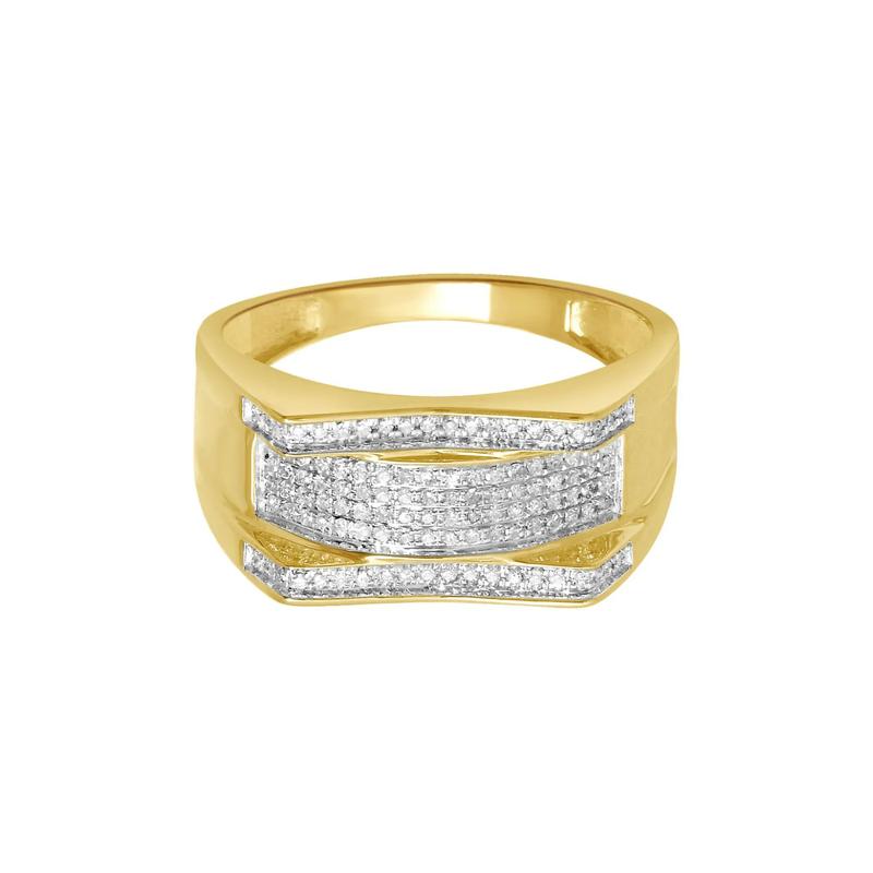 Men's 1/5 ct. tw. Diamond Ring in 10K Yellow Gold, 10.8MM  – Image 1 of 3