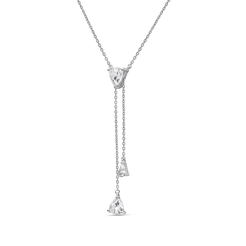 Lab Grown Trillion Diamond Lariat Necklace in 14K White Gold &#40;1 1/2 ct. tw.&#41; – Image 2 of 3