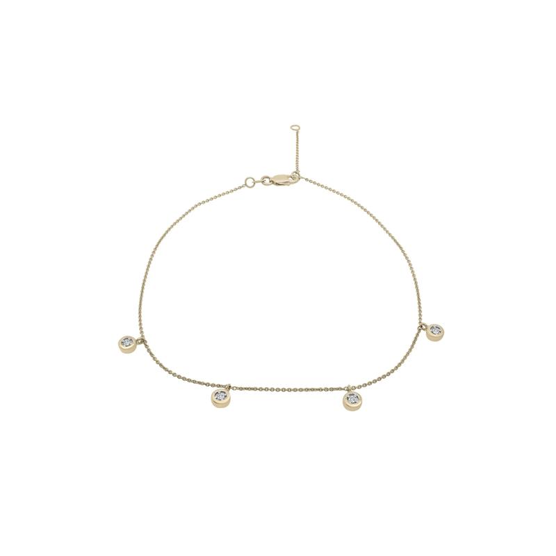 Diamond Accent Anklet with Bezel Setting in 10K Yellow Gold – Image 1 of 1
