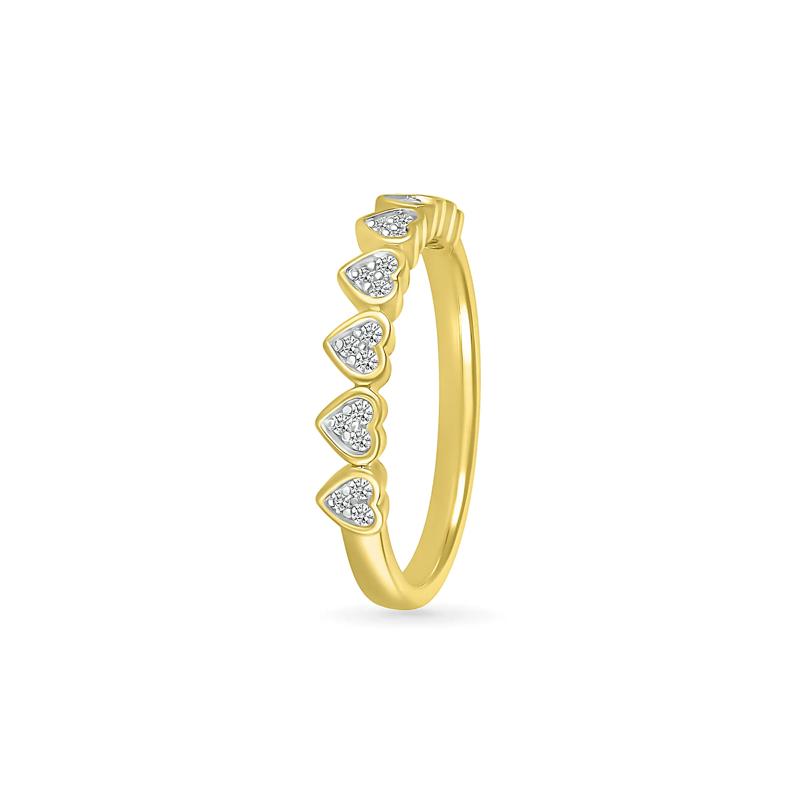Heart-Shaped Diamond Stacking Band in 10K Yellow Gold &#40;1/8 ct. tw.&#41; – Image 5 of 5