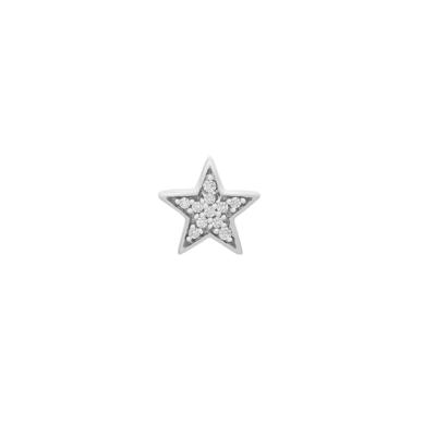 Single Diamond Stud Earring Star in 10K White Gold