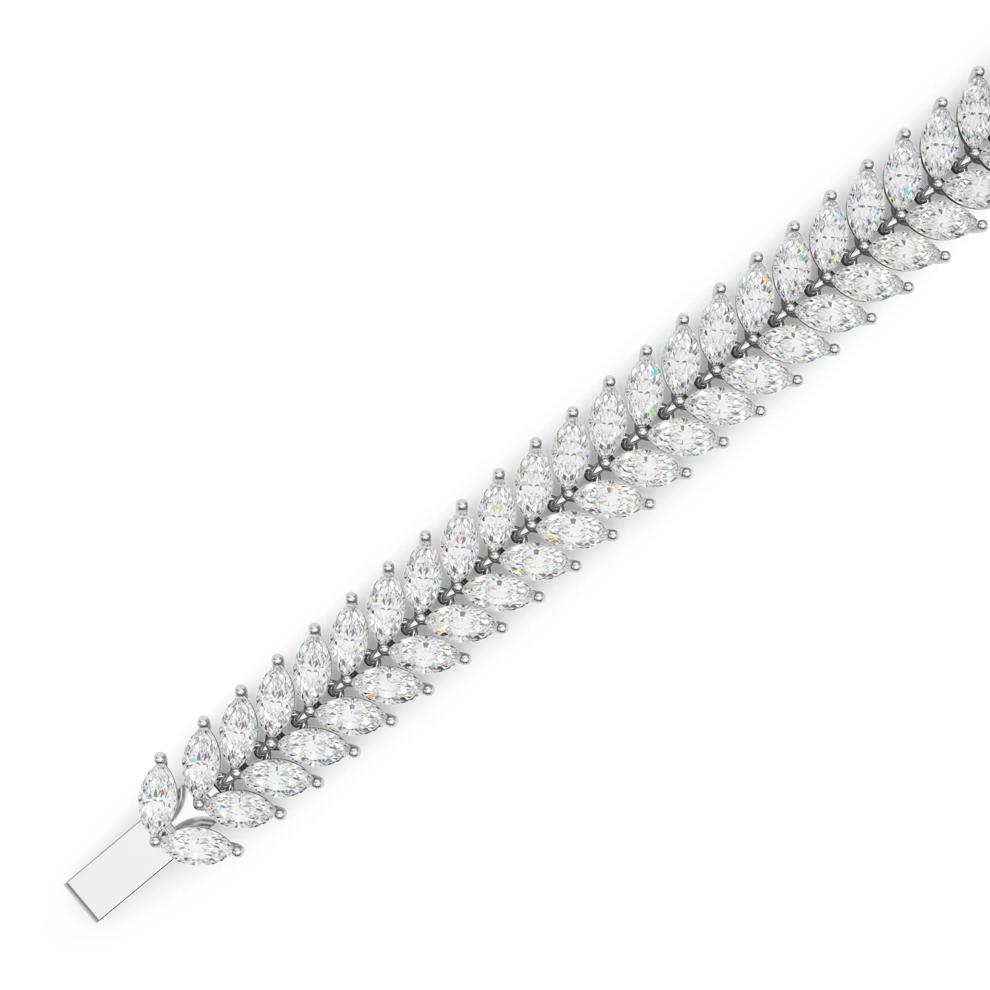 Lab Grown Diamond Marquise Tennis Bracelet in 14K White Gold (13 ct. tw.) – Image 2 of 4