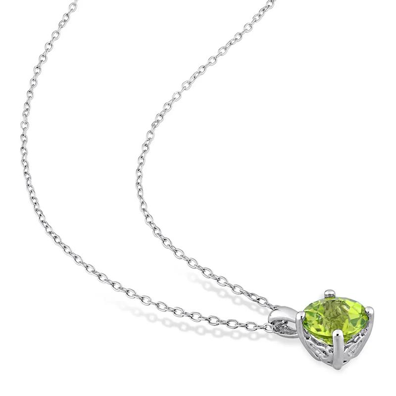 Peridot Solitaire Pendant in Sterling Silver  – Image 2 of 4