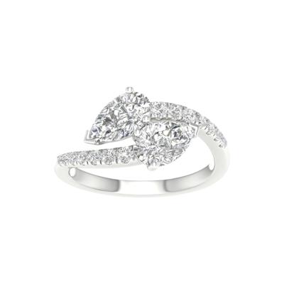 Lab Grown Diamond Bypass Ring in 14K White Gold (1 3/4 ct. tw.)