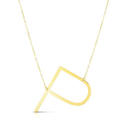 "P" Initial Necklace in 14K Yellow Gold