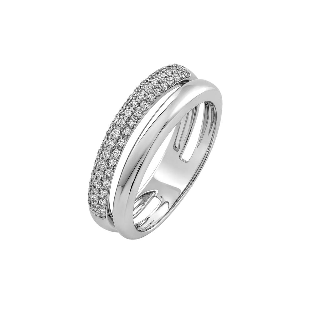 Diamond Pav&eacute; Two-Row Open Band in Sterling Silver (1/4 ct. tw.) – Image 4 of 4