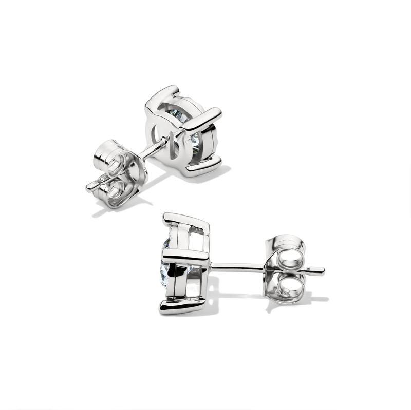 Lab Grown Diamond Round Illusion Stud Earrings in 10K White Gold &#40;3/4 ct. tw.&#41; – Image 2 of 2