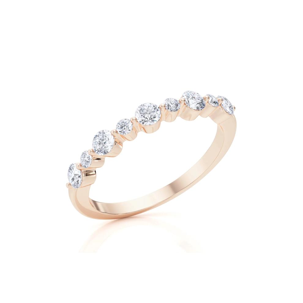 Lab Grown Diamond Shared-Prong Anniversary Band in 14K Rose Gold (1/2 ct. tw.) – Image 5 of 6