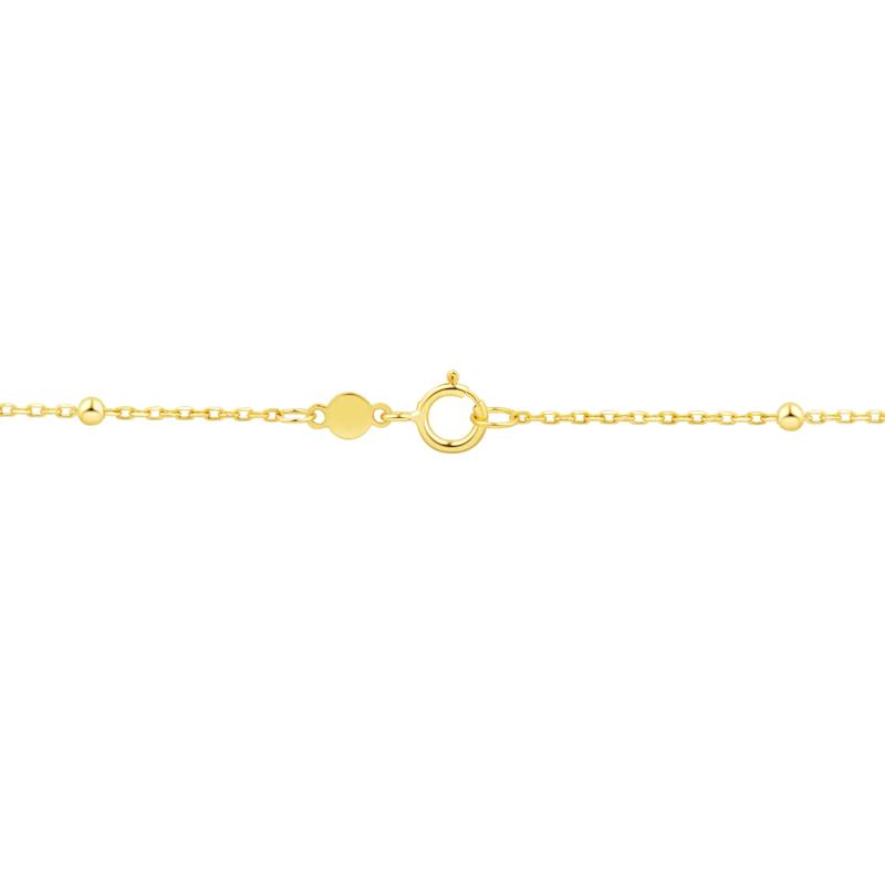 Beaded Station Necklace in 14K Yellow Gold, 17&quot; – Image 4 of 4