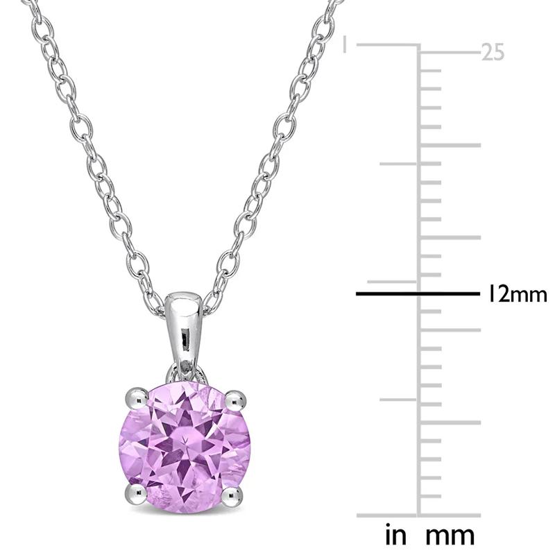Amethyst Solitaire Pendant in Sterling Silver  – Image 3 of 4