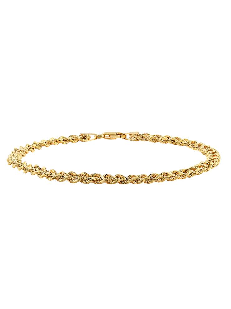 Double Row Hollow Rope Chain Bracelet in 10K Yellow Gold, 7.5" – Image 1 of 3