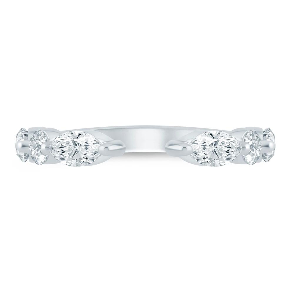 Lab Grown Diamond Round &amp; Marquise Open Anniversary Band in 14K Gold – Image 1 of 3