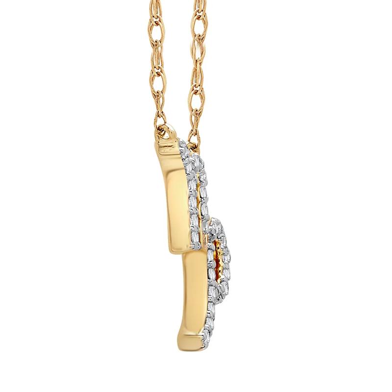 Capricorn Zodiac Necklace with Diamonds in 10K Yellow Gold &#40;1/10 ct. tw.&#41; – Image 3 of 3